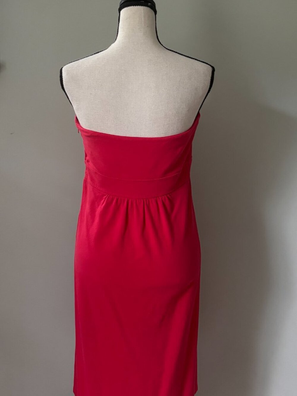 J.Crew Red Pique Cotton Strapless Dress with Pockets Size 6 Like New - Picture 4 of 7